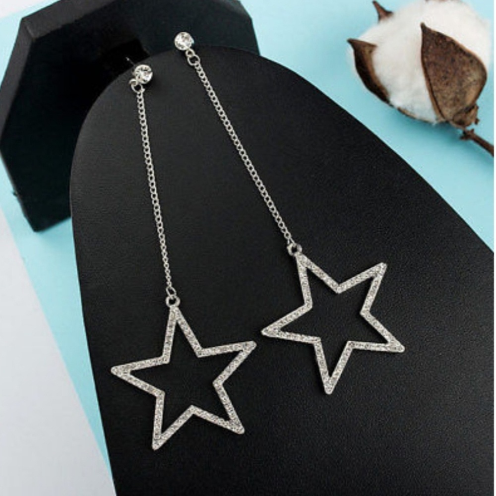 Dangle Star Earrings - Picture 2 of 6